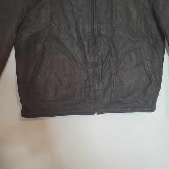 EUC Robert Comstock Expedition; Brown Leather Jacket w/ Tan Faux Fur Lining; XL - Picture 3 of 11